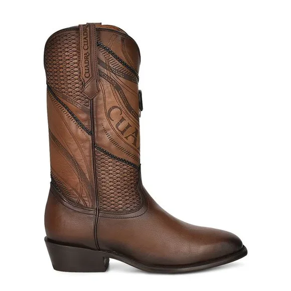 NIB Cuadra Genuine Leather Western Boots Cuadra Men Urban Engraved Bovine Cowhide Boot 1J3NRS Brown  main image 3